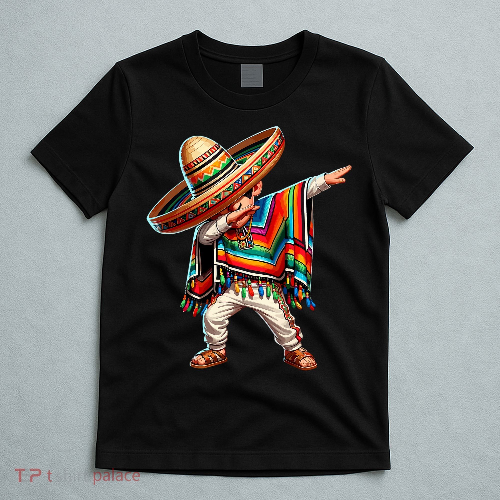 Mexican Boy Dabbing Poncho Cinco De Mayo T T-Shirt