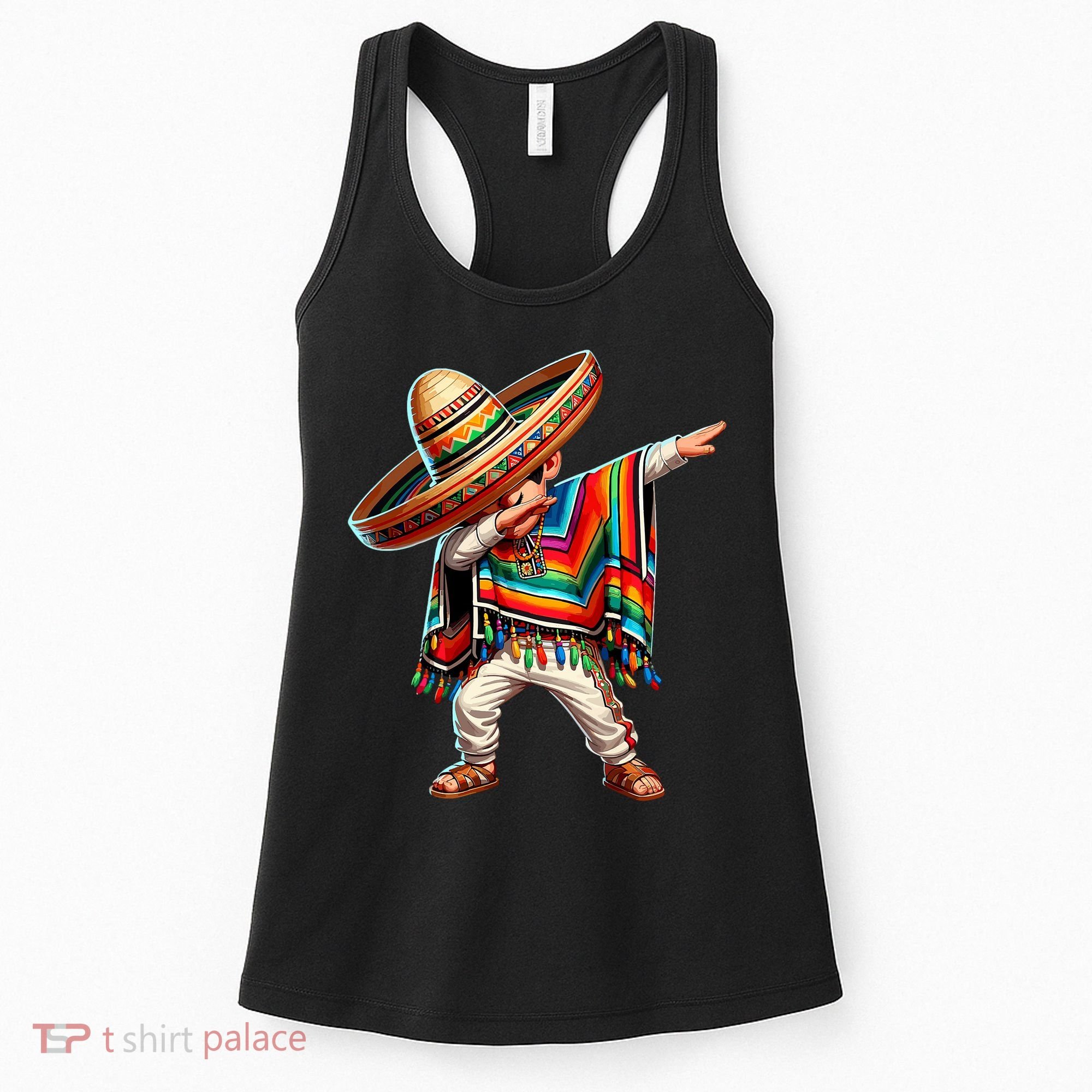 Mexican Boy Dabbing Poncho Cinco De Mayo T Women's Tank Top