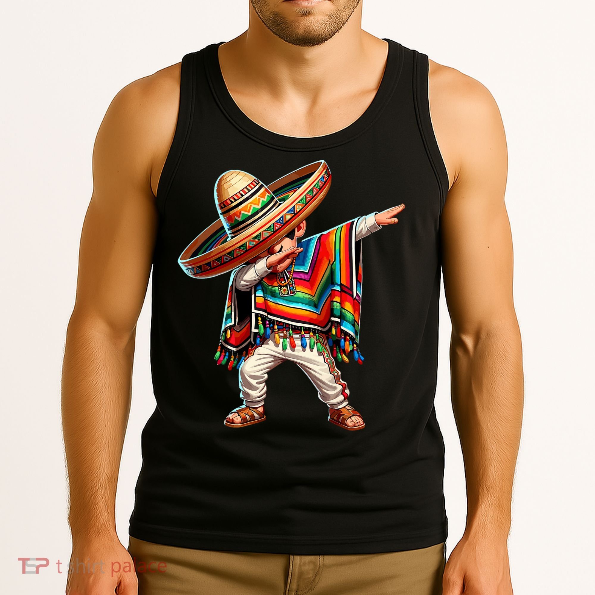 Mexican Boy Dabbing Poncho Cinco De Mayo T Tank Top