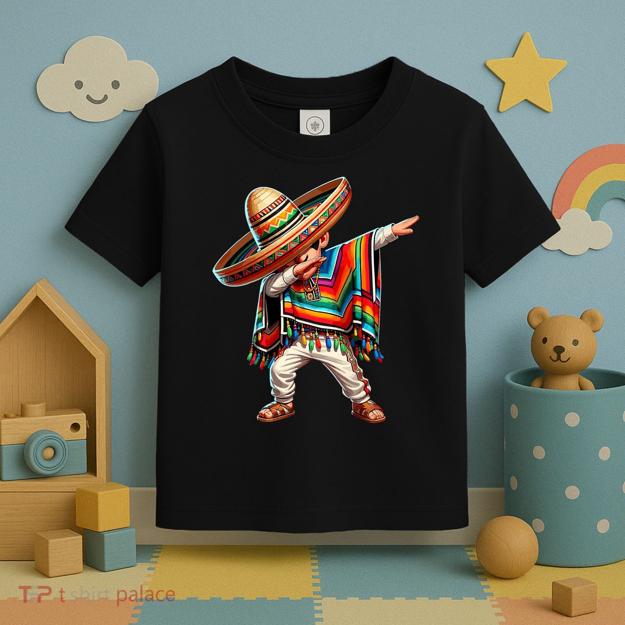 Mexican Boy Dabbing Poncho Cinco De Mayo T Toddler T-Shirt