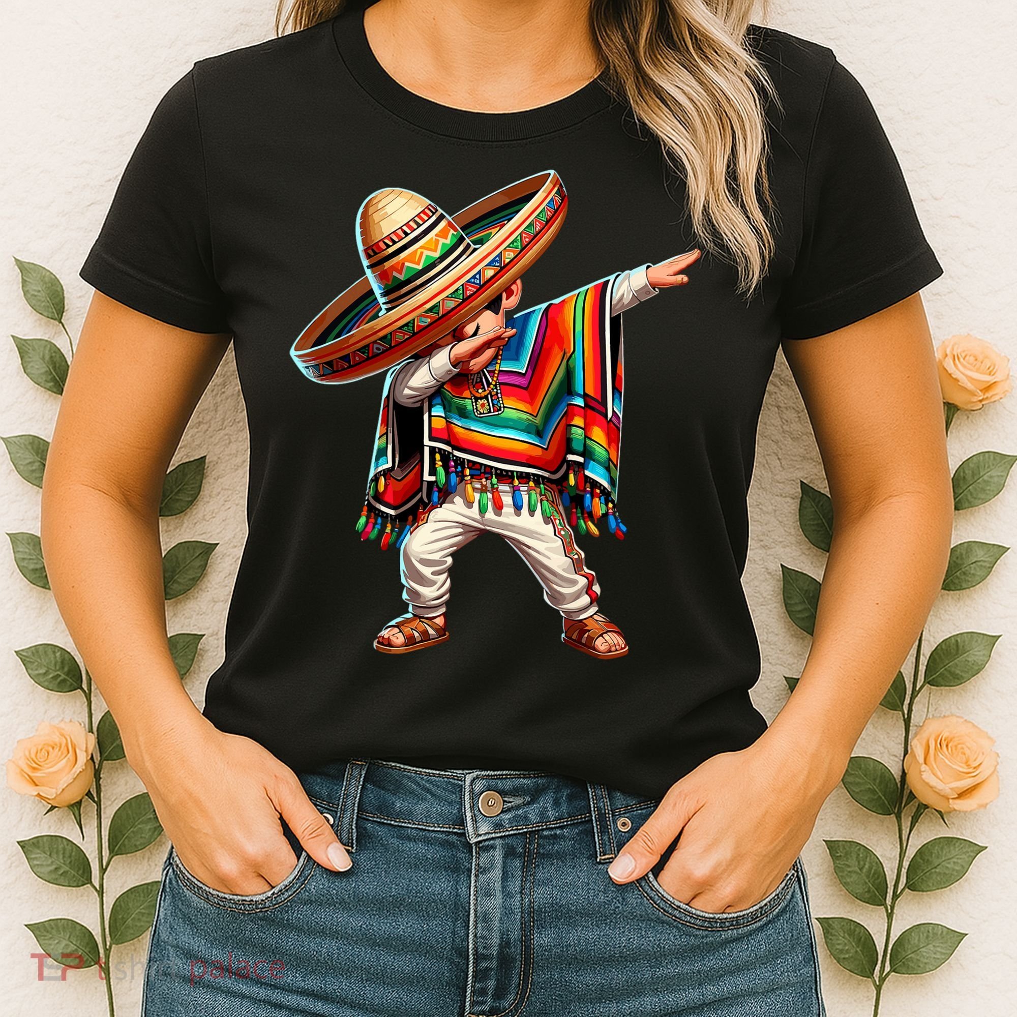 Mexican Boy Dabbing Poncho Cinco De Mayo T Women's T-Shirt