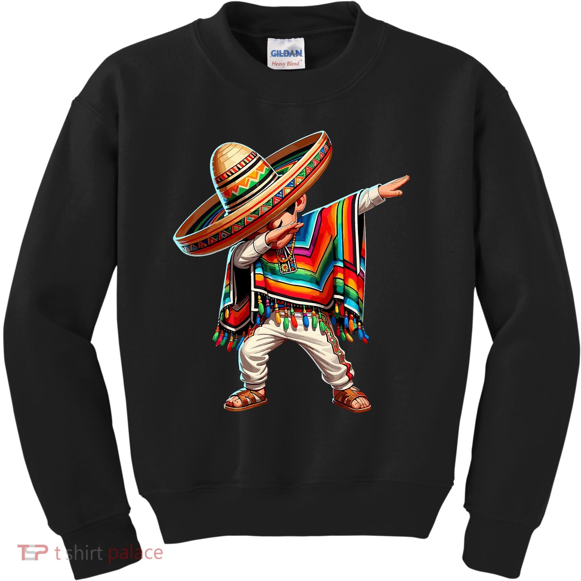 Mexican Boy Dabbing Poncho Cinco De Mayo T Kids Sweatshirt