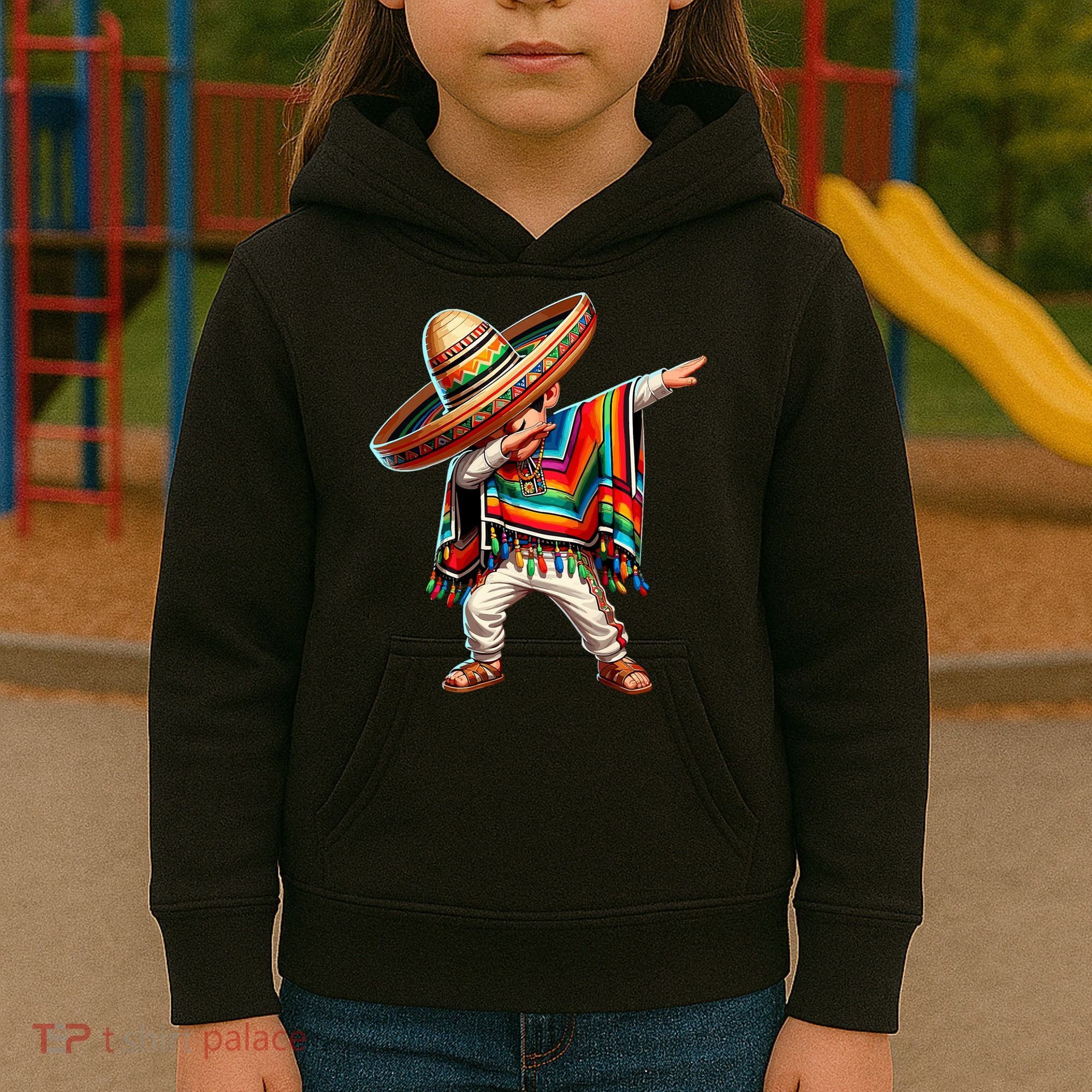 Mexican Boy Dabbing Poncho Cinco De Mayo T Kids Hoodie
