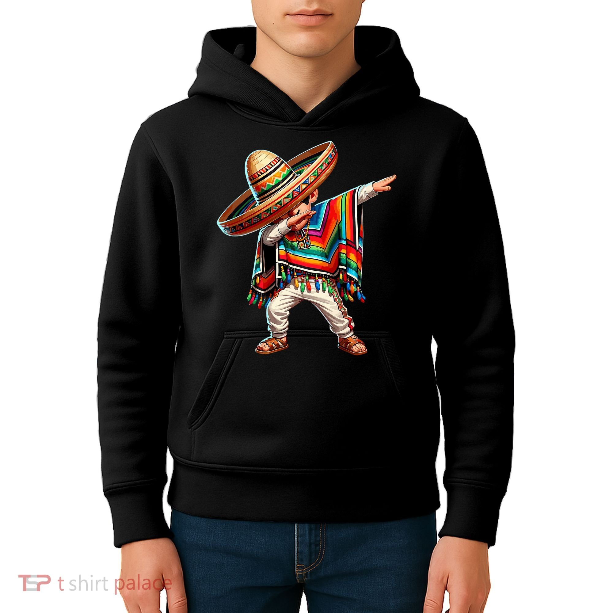 Mexican Boy Dabbing Poncho Cinco De Mayo T Kids Hoodie