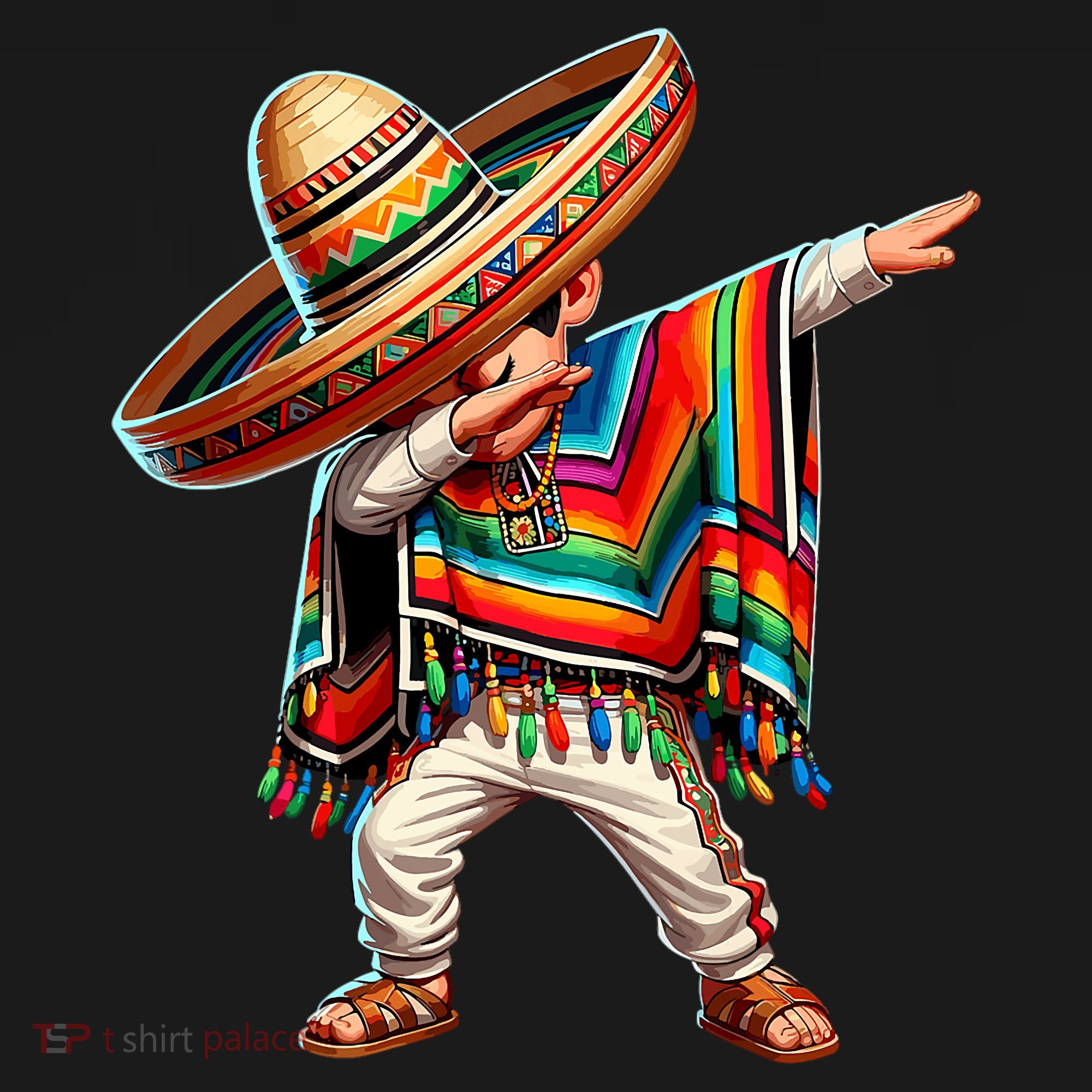 Mexican Boy Dabbing Poncho Cinco De Mayo T Kids Hoodie