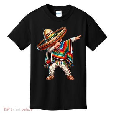 Mexican Boy Dabbing Poncho Cinco De Mayo T Kids T-Shirt