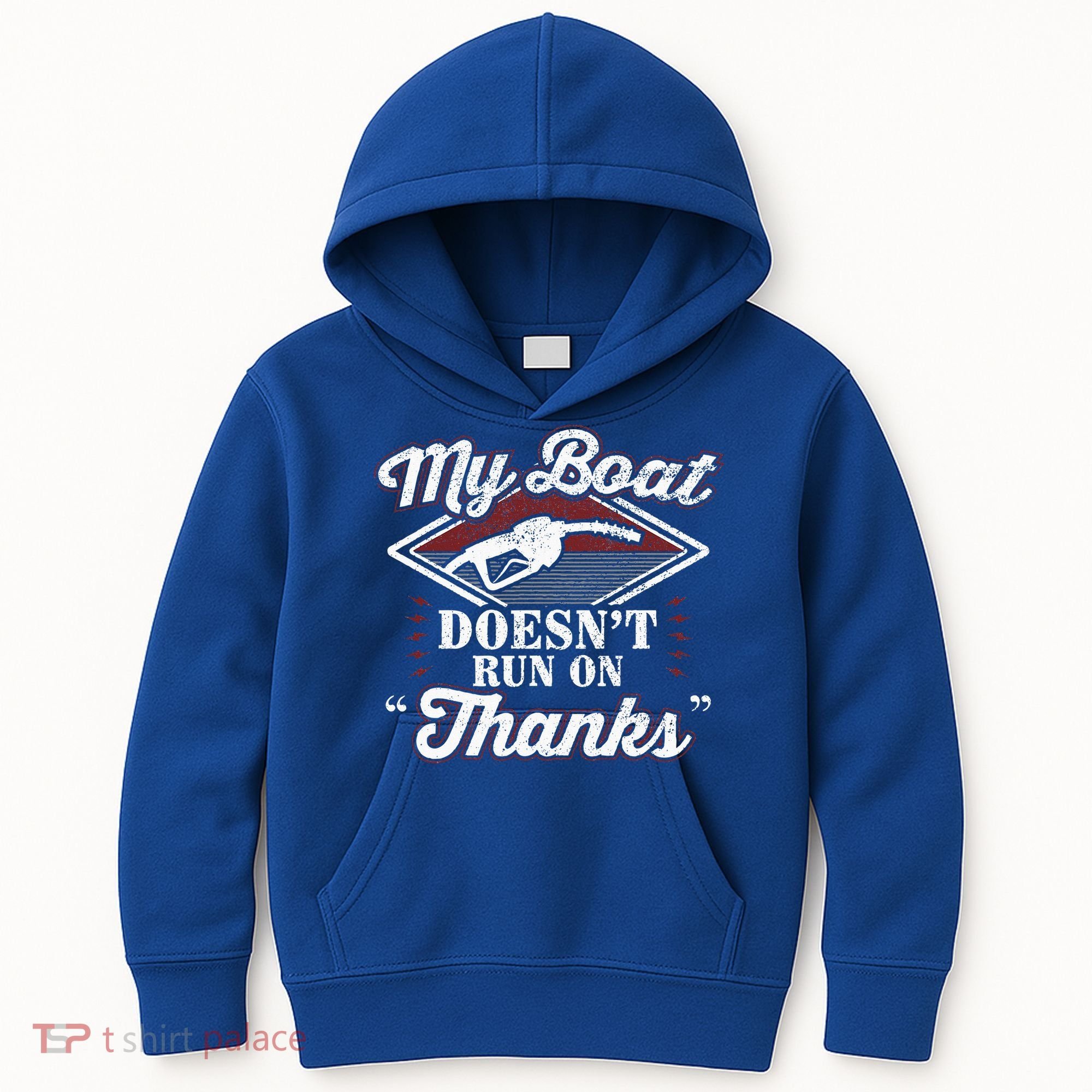 My Boat Doesnt Run On Thanks Motorboat Ship Yacht Kids Hoodie