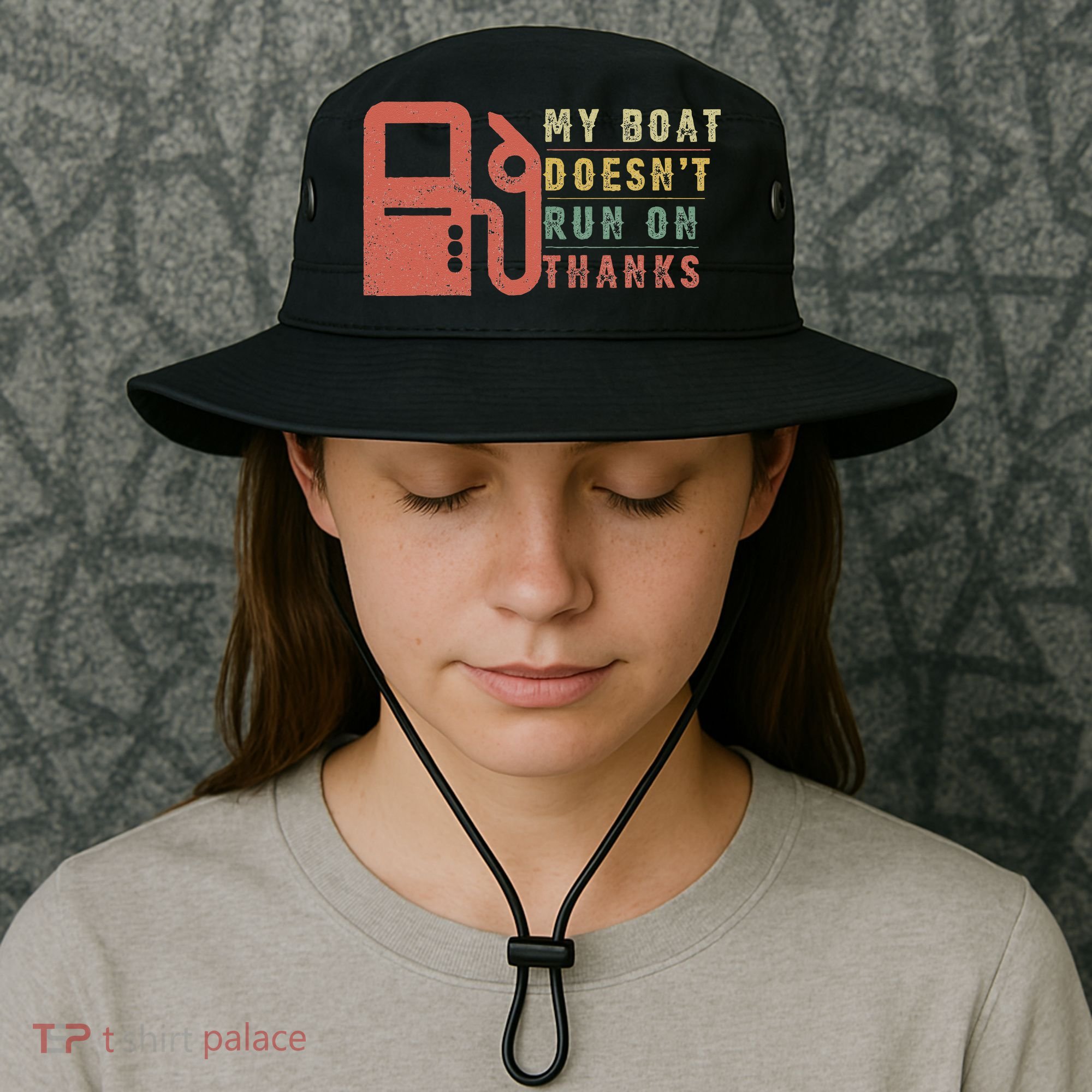 My Boat Doesn_t Run On Thanks Boating Gifts Boat Owners Bucket Hat