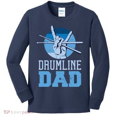 Marching Band Drum Major Drumline Dad Kids Long Sleeve Shirt