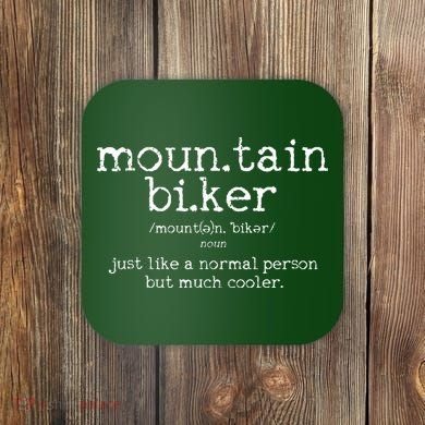 Mountain Biker Definition Funny MTB Downhill Biking Gift Coaster