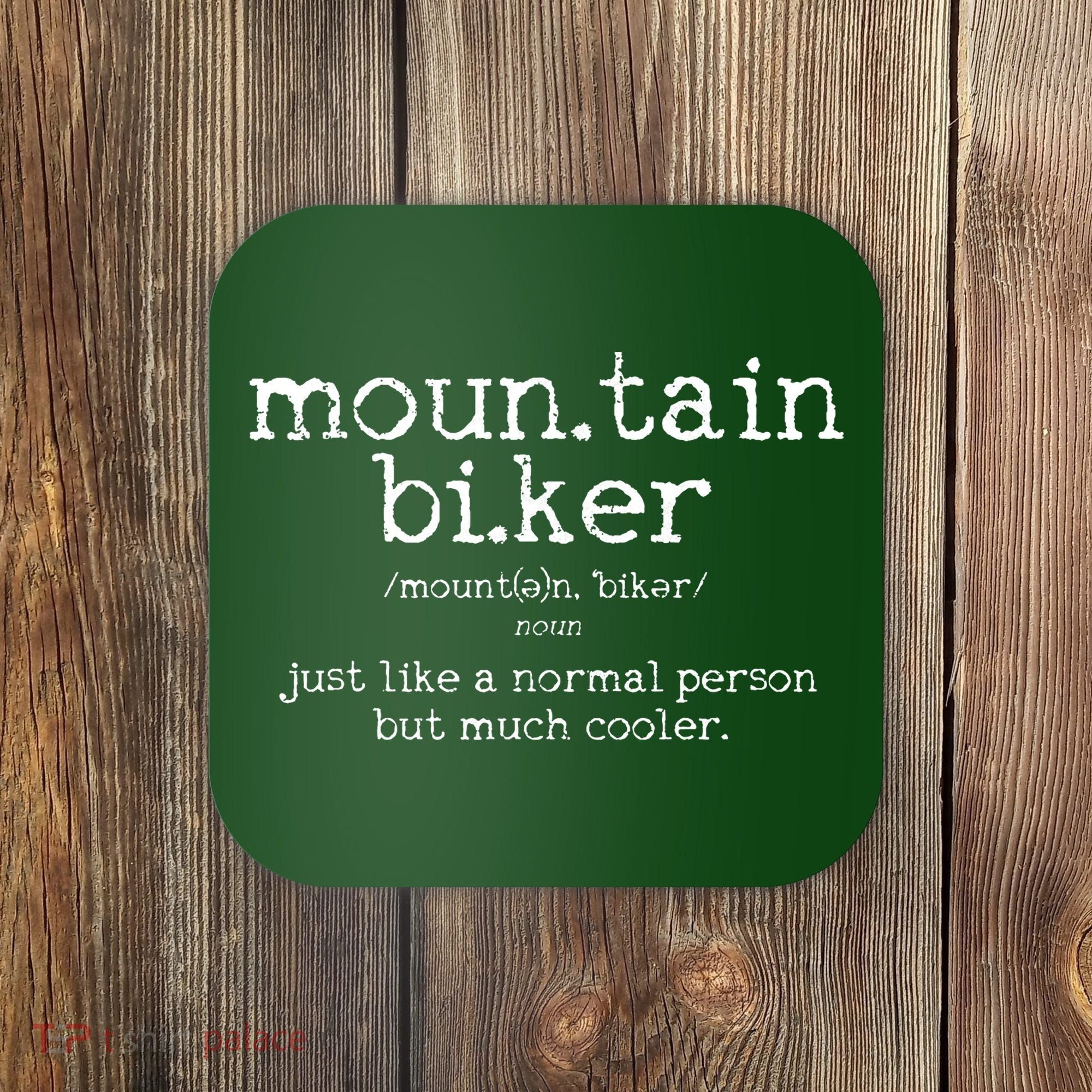 Mountain Biker Definition Funny MTB Downhill Biking Gift Coaster