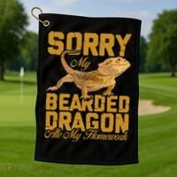 My Bearded Dragon Ate My Homework Bearded Dragon Golf Towel thumb 1