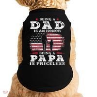 Mens Being Dad Is An Honor Being Papa Is Priceless USA Flag Doggie Tank thumb 0