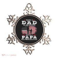 Mens Being Dad Is An Honor Being Papa Is Priceless USA Flag Ornament thumb 0