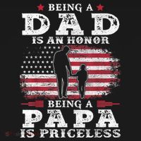 Mens Being Dad Is An Honor Being Papa Is Priceless USA Flag Ornament thumb 1