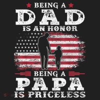 Mens Being Dad Is An Honor Being Papa Is Priceless USA Flag Hat thumb 2