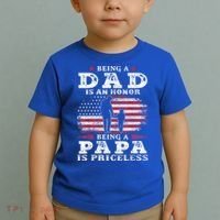 Mens Being Dad Is An Honor Being Papa Is Priceless USA Flag Toddler T-Shirt thumb 2