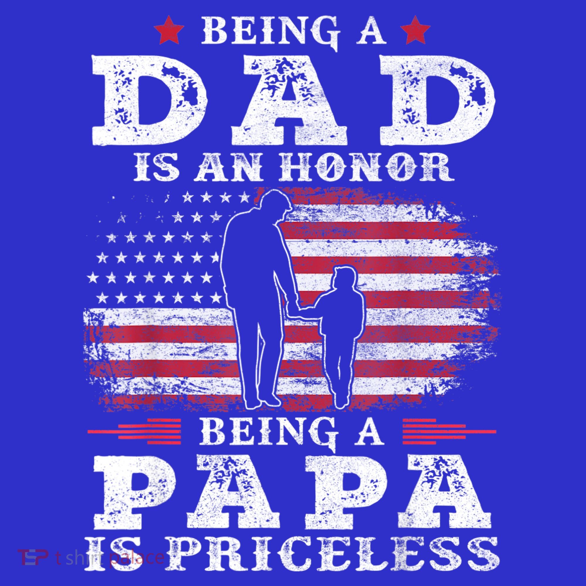 Mens Being Dad Is An Honor Being Papa Is Priceless USA Flag Kids Sweatshirt
