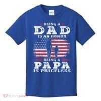 Mens Being Dad Is An Honor Being Papa Is Priceless USA Flag Kids T-Shirt thumb 0