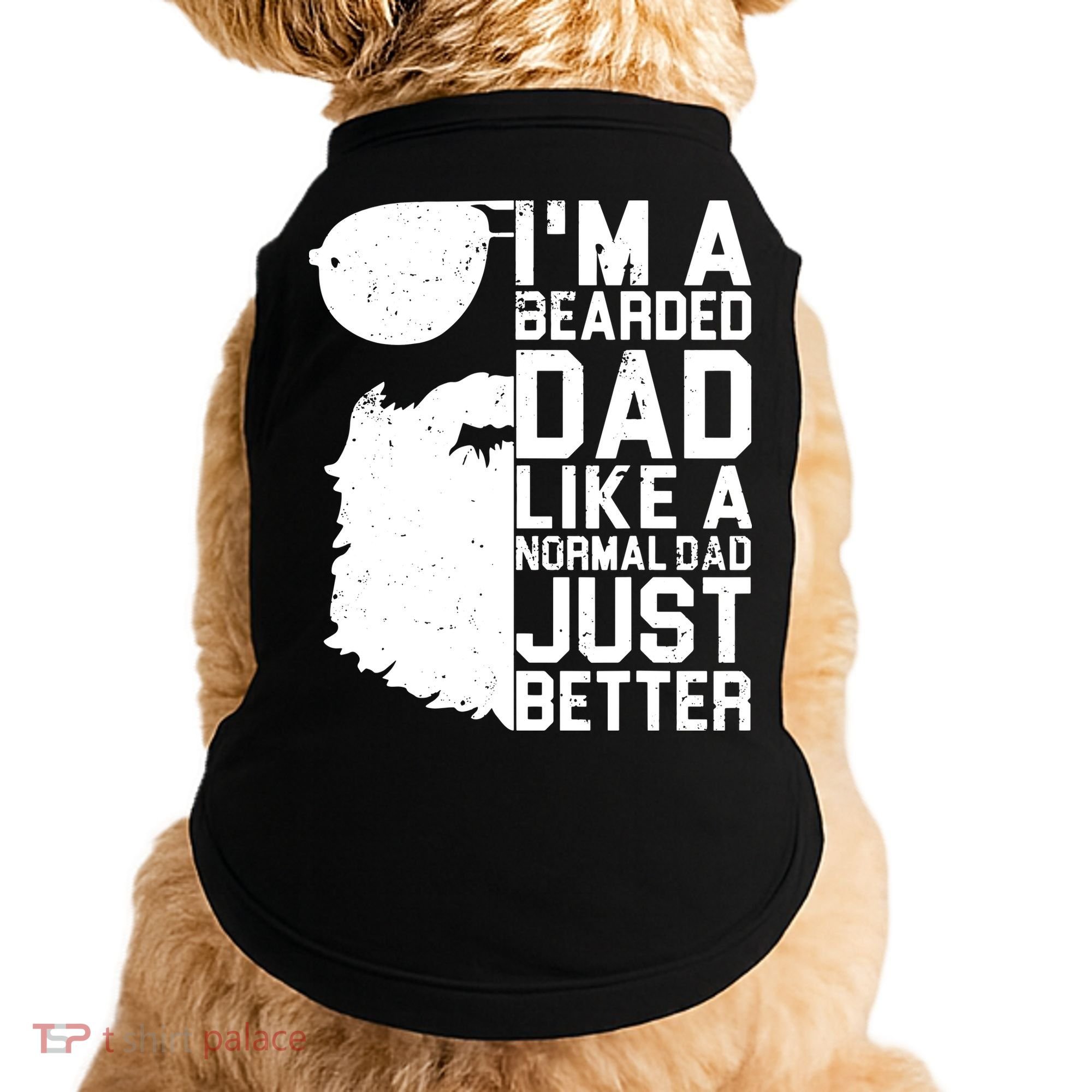 Mens Bearded Dad Shirt Funny Beard Humor Father's Day Gift Idea Doggie Tank