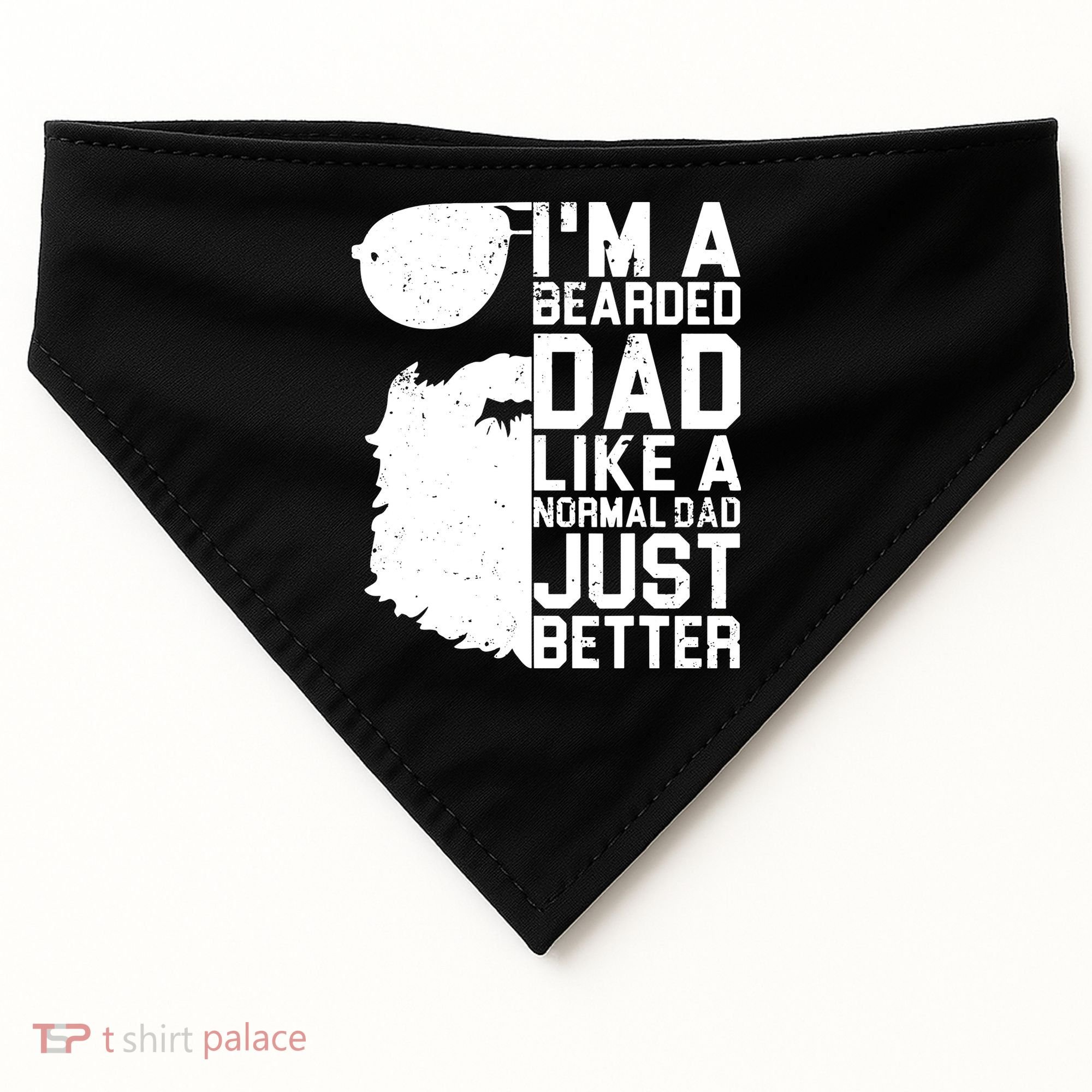 Mens Bearded Dad Shirt Funny Beard Humor Father's Day Gift Idea USA-Made Doggie Bandana