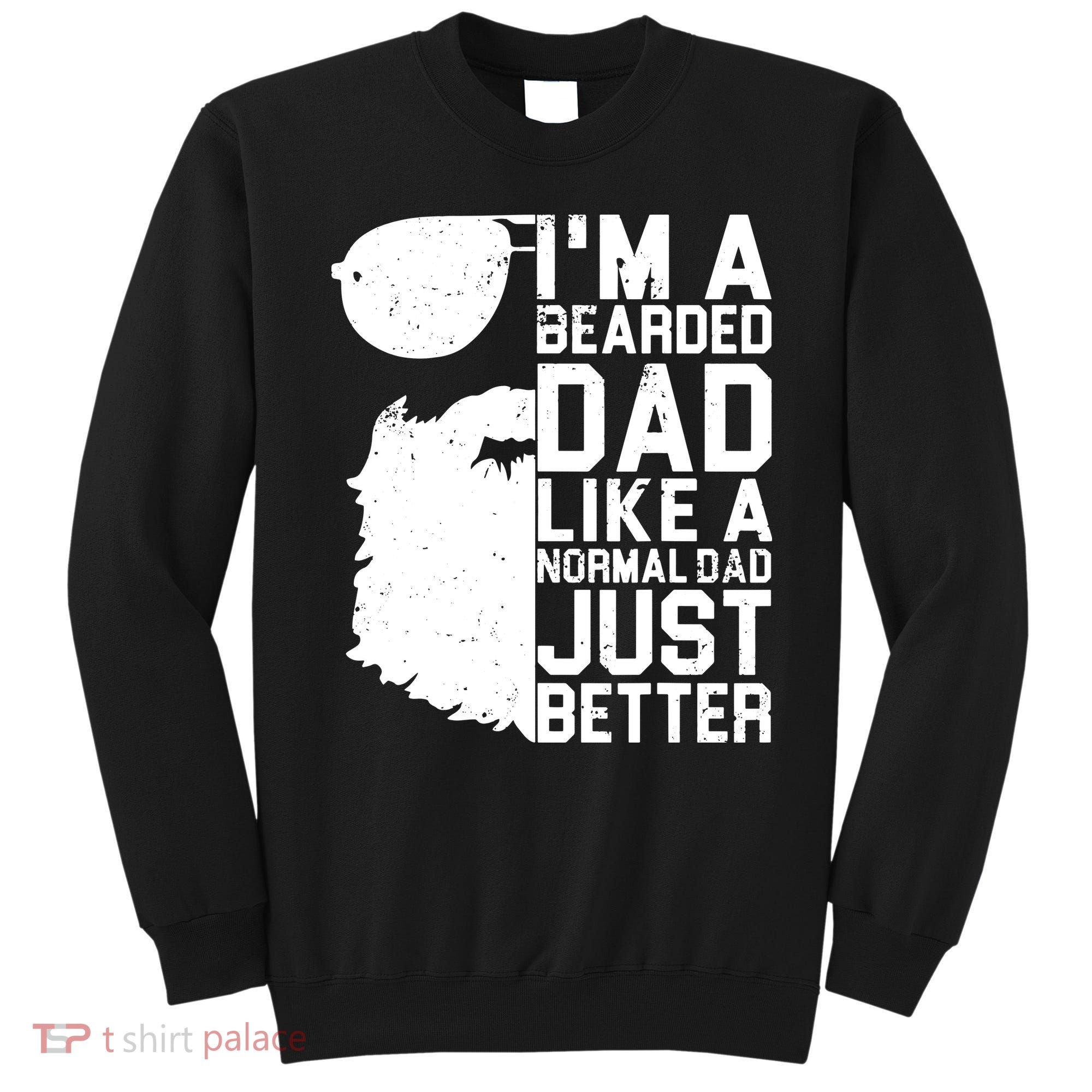 Mens Bearded Dad Shirt Funny Beard Humor Father's Day Gift Idea Sweatshirt