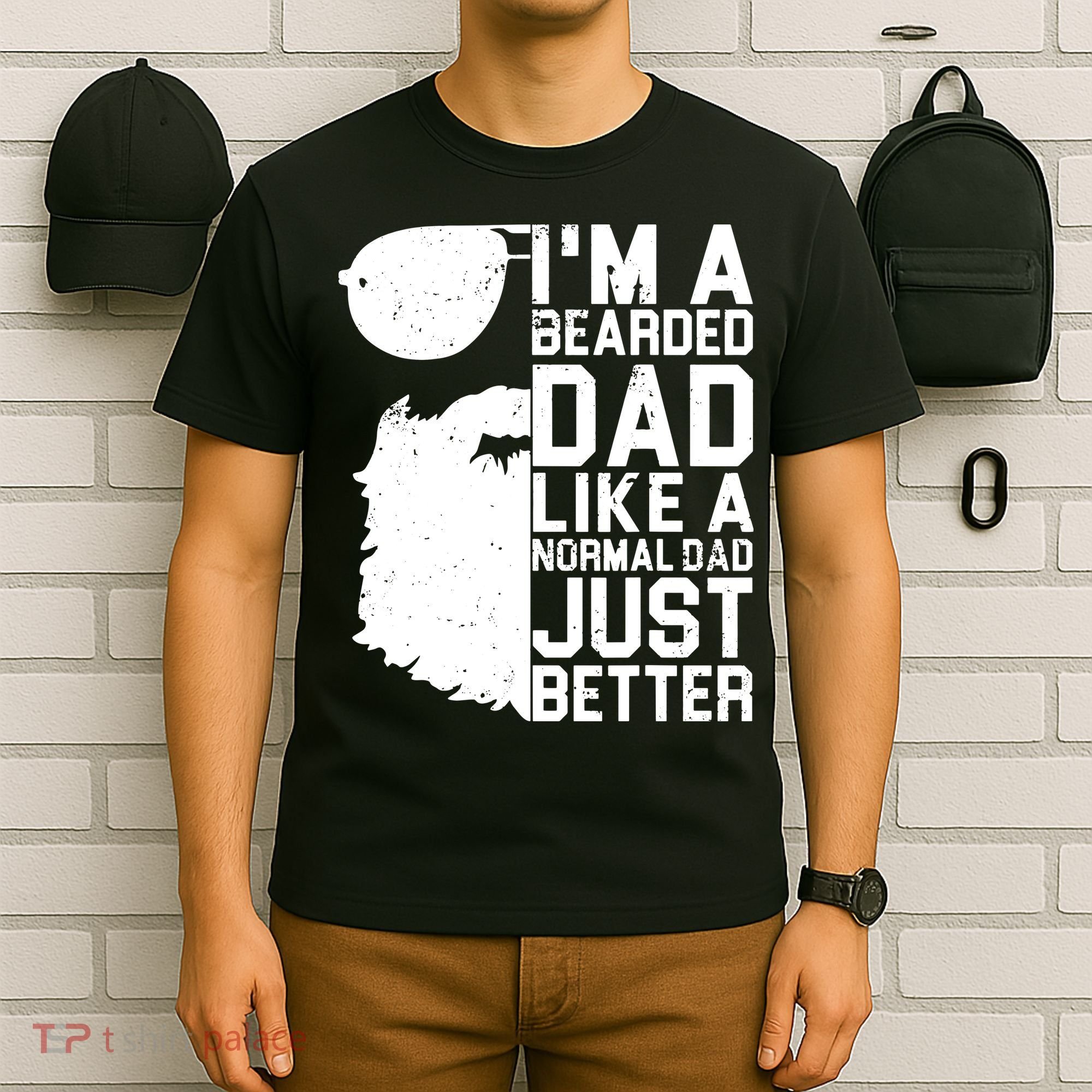 Mens Bearded Dad Shirt Funny Beard Humor Father's Day Gift Idea T-Shirt