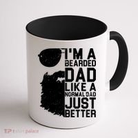 Mens Bearded Dad Shirt Funny Beard Humor Father's Day Gift Idea Coffee Mug thumb 1