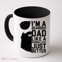 Mens Bearded Dad Shirt Funny Beard Humor Father's Day Gift Idea Coffee Mug thumb 0