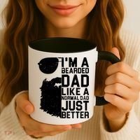Mens Bearded Dad Shirt Funny Beard Humor Father's Day Gift Idea Coffee Mug thumb 3