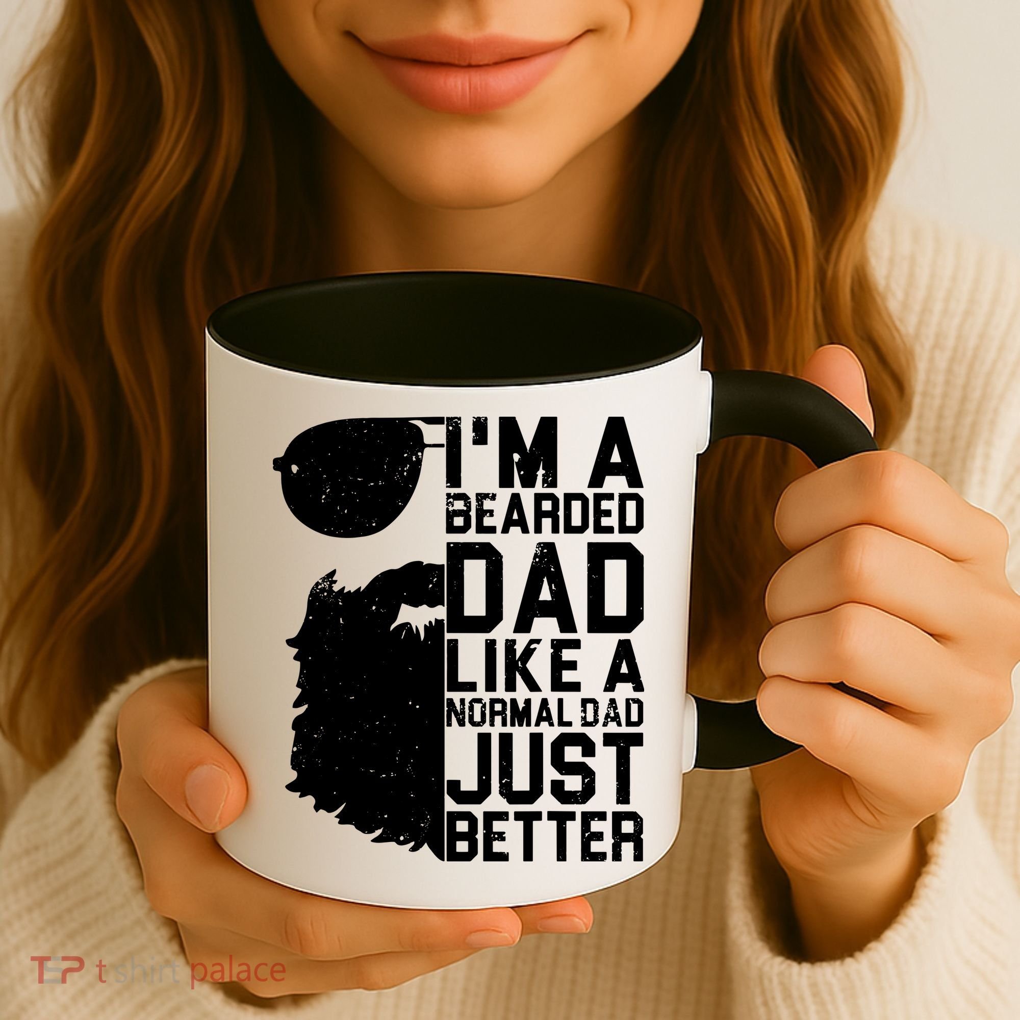 Mens Bearded Dad Shirt Funny Beard Humor Father's Day Gift Idea Coffee Mug