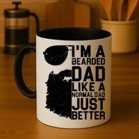 Mens Bearded Dad Shirt Funny Beard Humor Father's Day Gift Idea Coffee Mug thumb 4