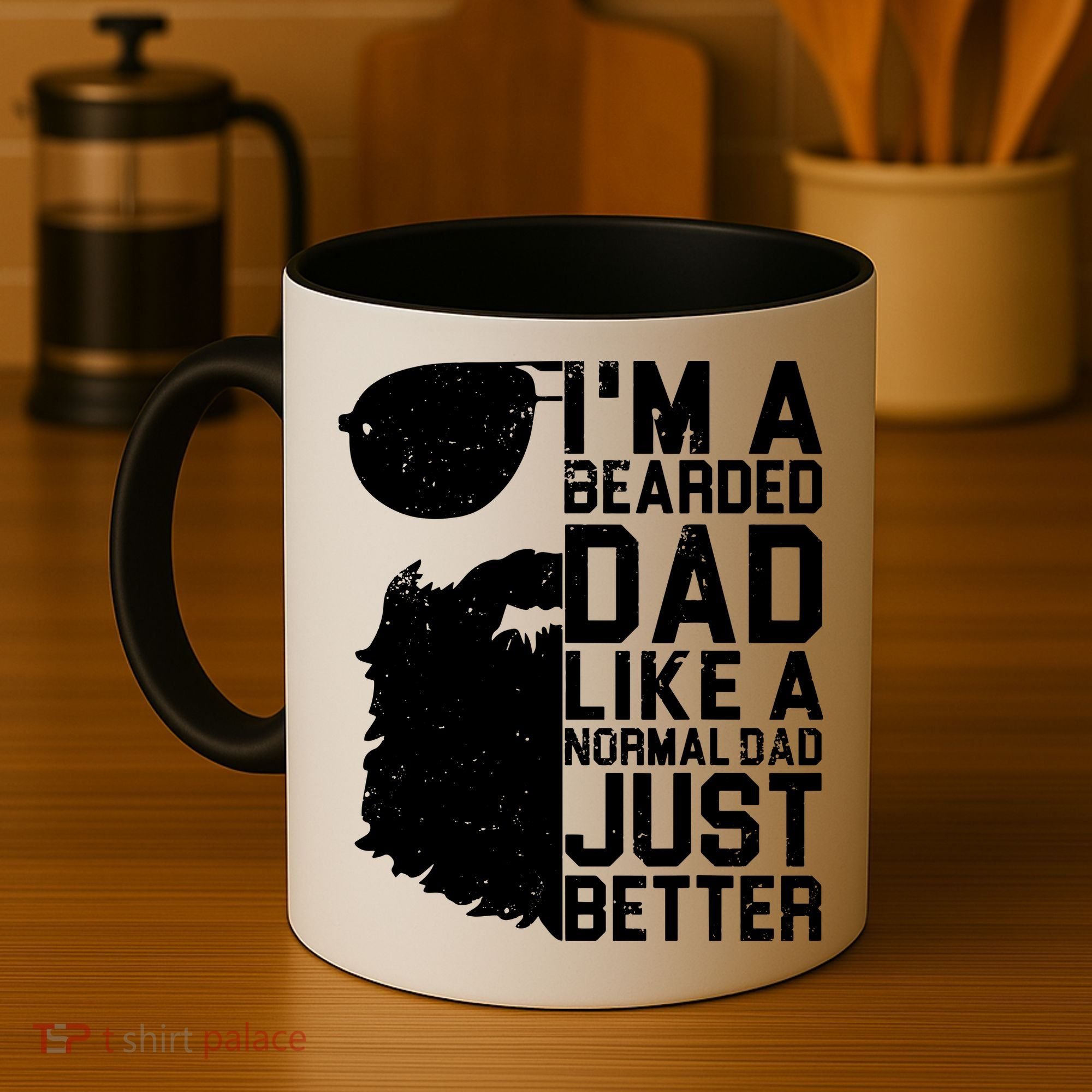 Mens Bearded Dad Shirt Funny Beard Humor Father's Day Gift Idea Coffee Mug
