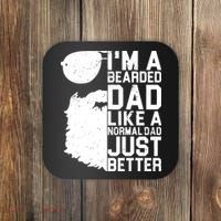 Mens Bearded Dad Shirt Funny Beard Humor Father's Day Gift Idea Coaster thumb 0