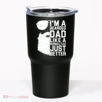 Mens Bearded Dad Shirt Funny Beard Humor Father's Day Gift Idea Tumbler thumb 0