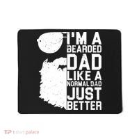 Mens Bearded Dad Shirt Funny Beard Humor Father's Day Gift Idea Mousepad thumb 0