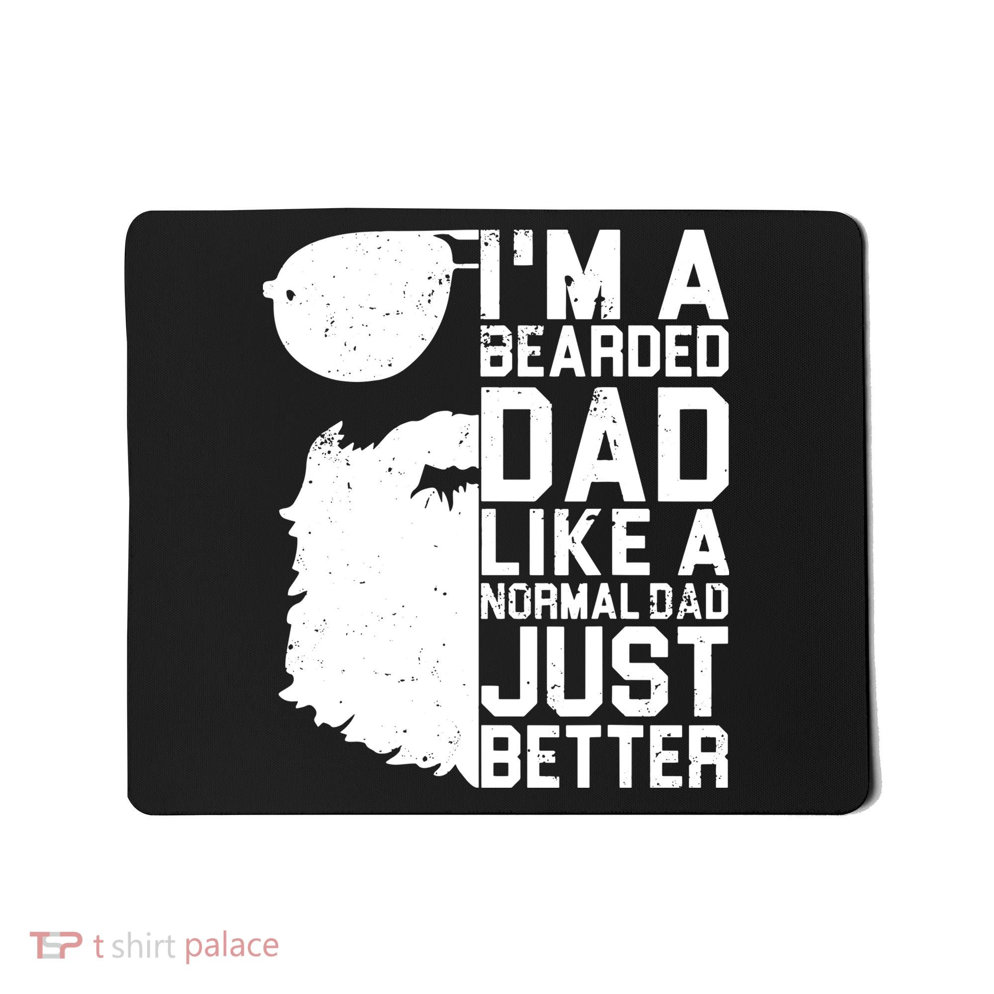 Mens Bearded Dad Shirt Funny Beard Humor Father's Day Gift Idea Mousepad