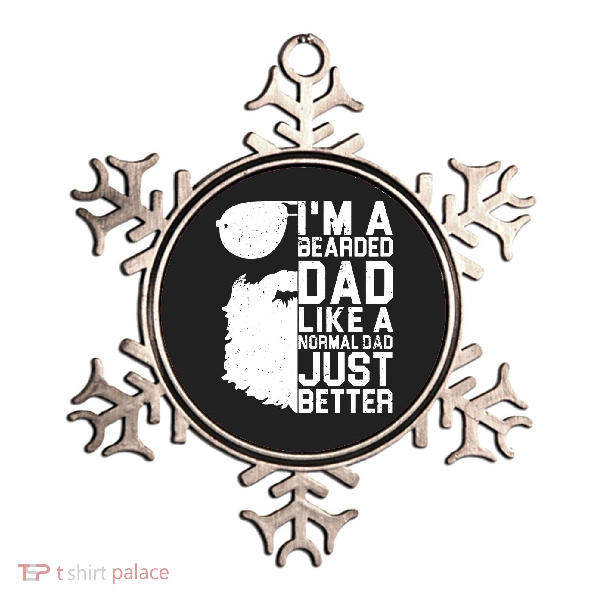 Mens Bearded Dad Shirt Funny Beard Humor Father's Day Gift Idea Ornament