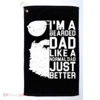 Mens Bearded Dad Shirt Funny Beard Humor Father's Day Gift Idea Golf Towel thumb 0