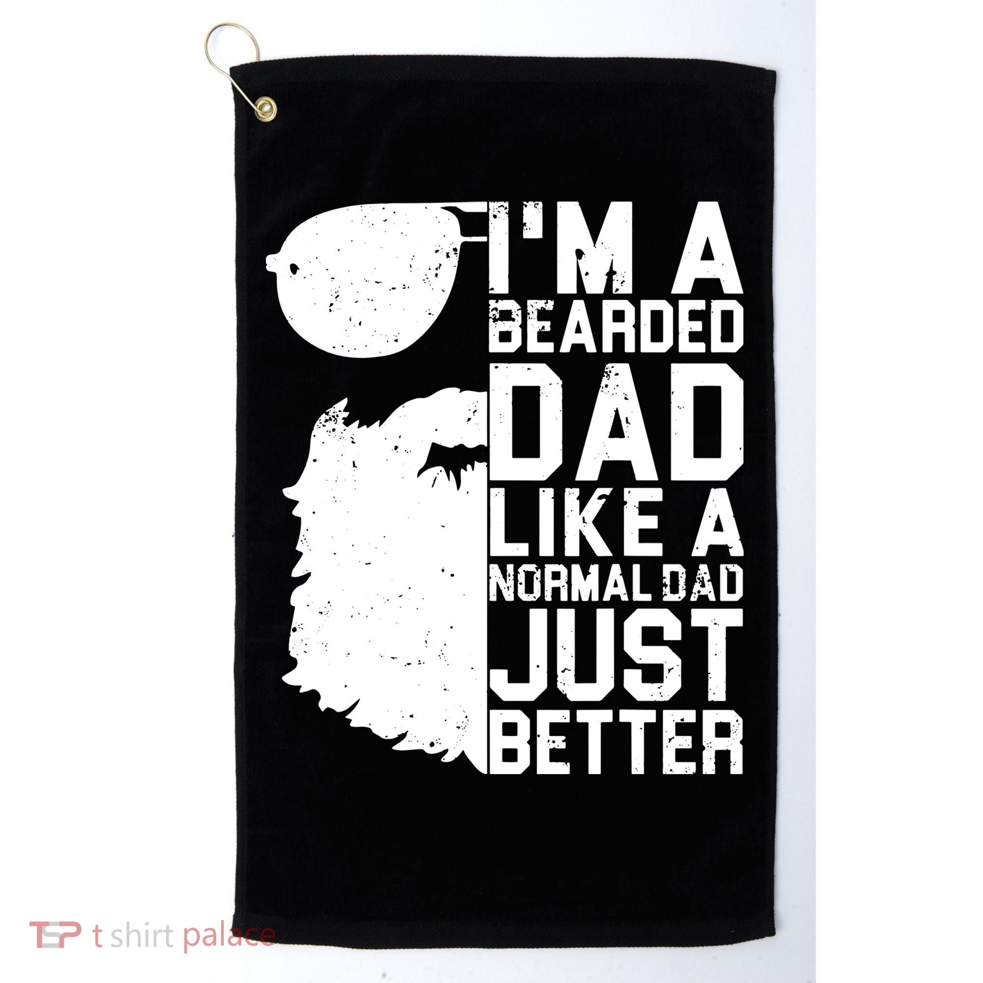 Mens Bearded Dad Shirt Funny Beard Humor Father's Day Gift Idea Golf Towel