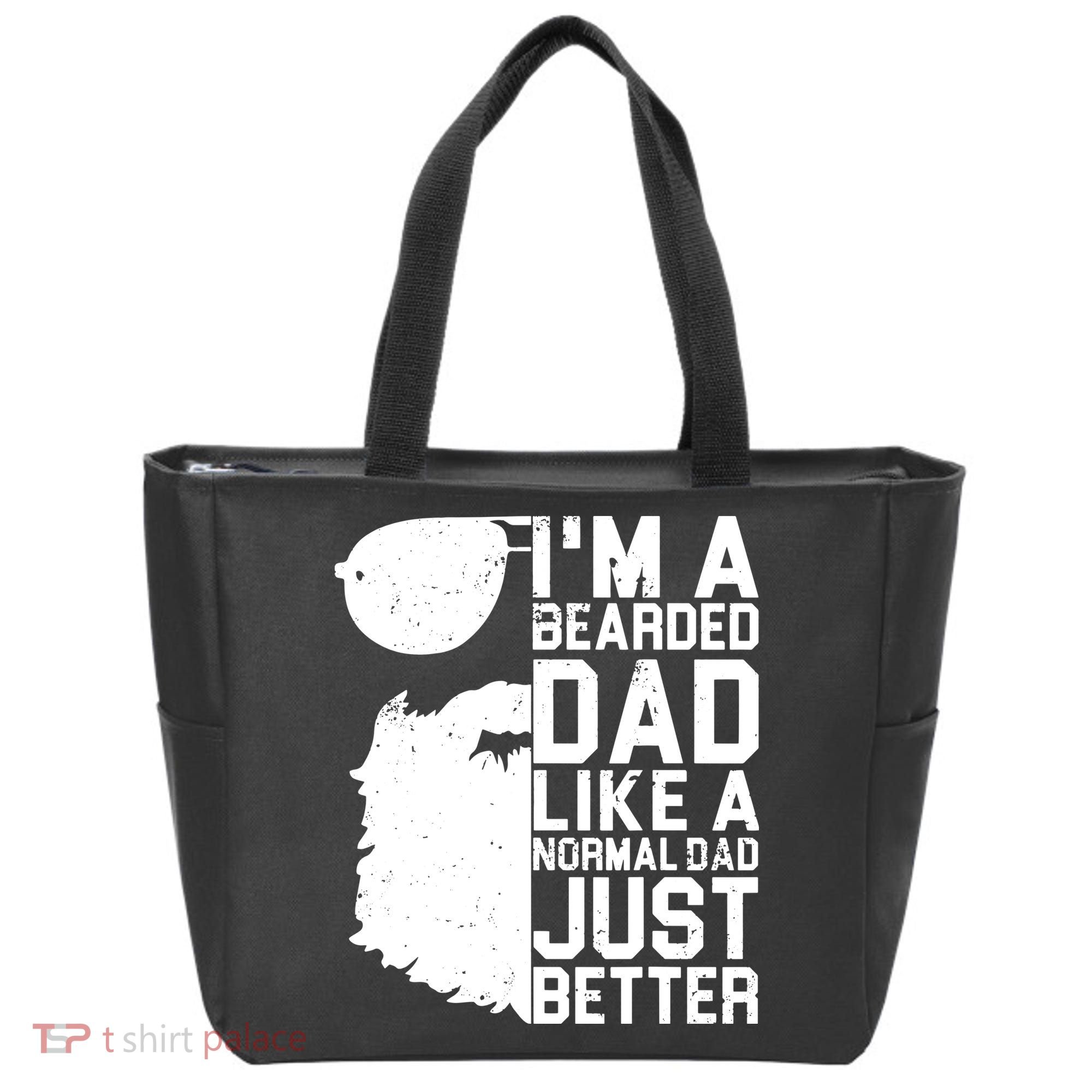 Mens Bearded Dad Shirt Funny Beard Humor Father's Day Gift Idea Tote Bag