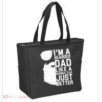 Mens Bearded Dad Shirt Funny Beard Humor Father's Day Gift Idea Tote Bag thumb 2