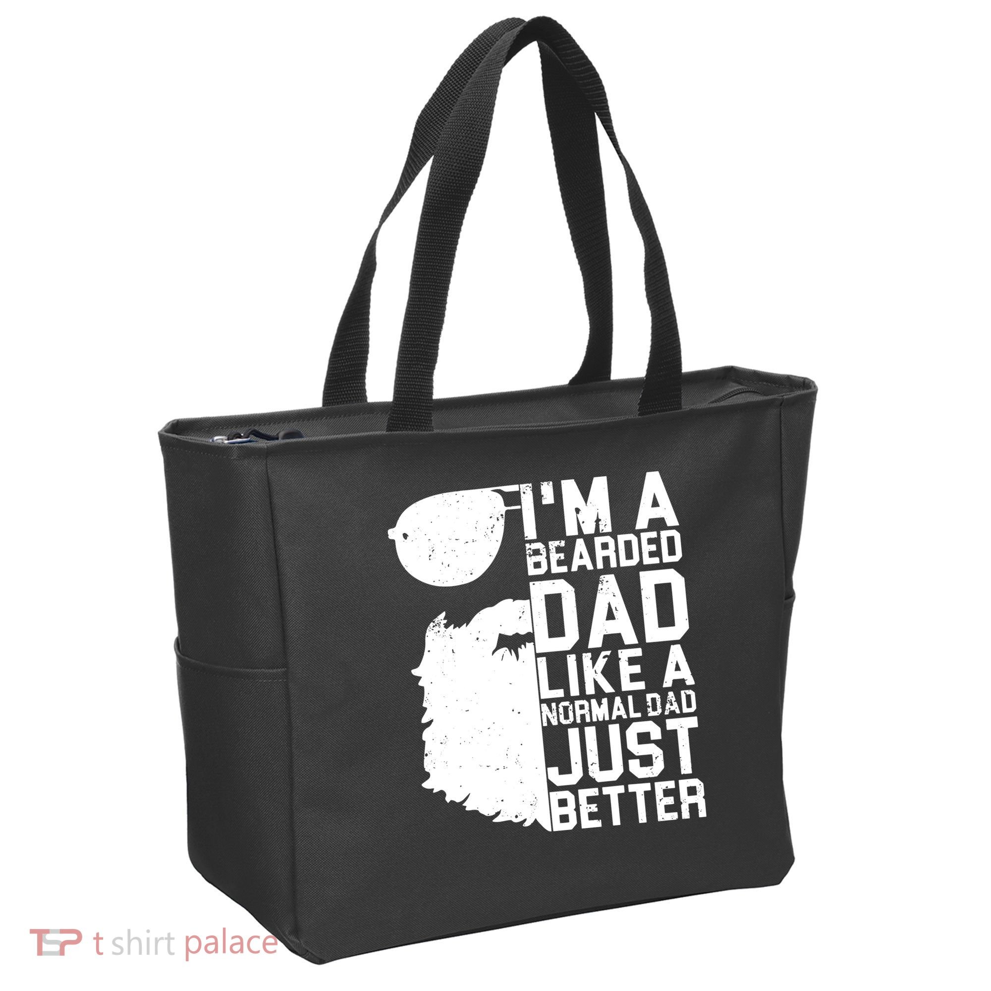 Mens Bearded Dad Shirt Funny Beard Humor Father's Day Gift Idea Tote Bag