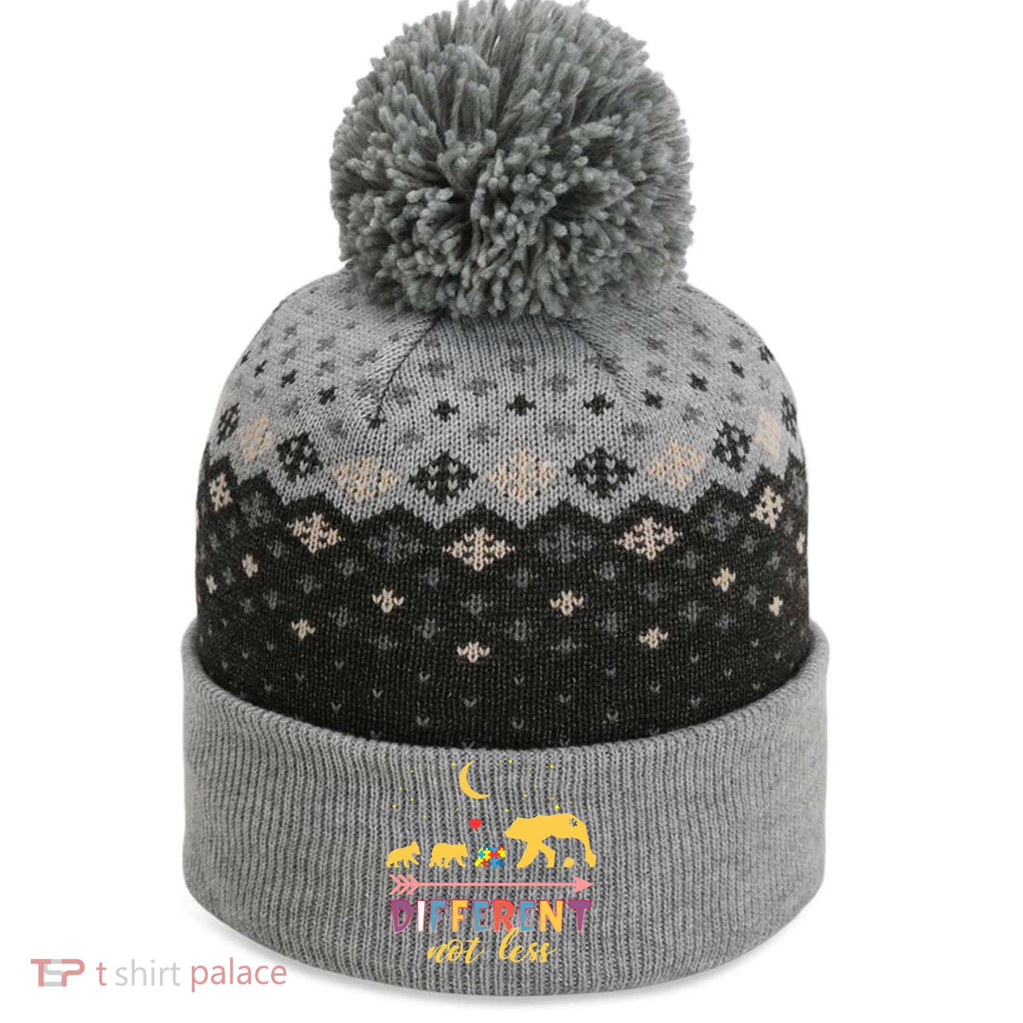 Mama Bear Different Not Less Autism Awareness The Baniff Cuffed Pom Beanie