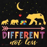 Mama Bear Different Not Less Autism Awareness Ladies PosiCharge Tri-Blend Wicking Tank thumb 2