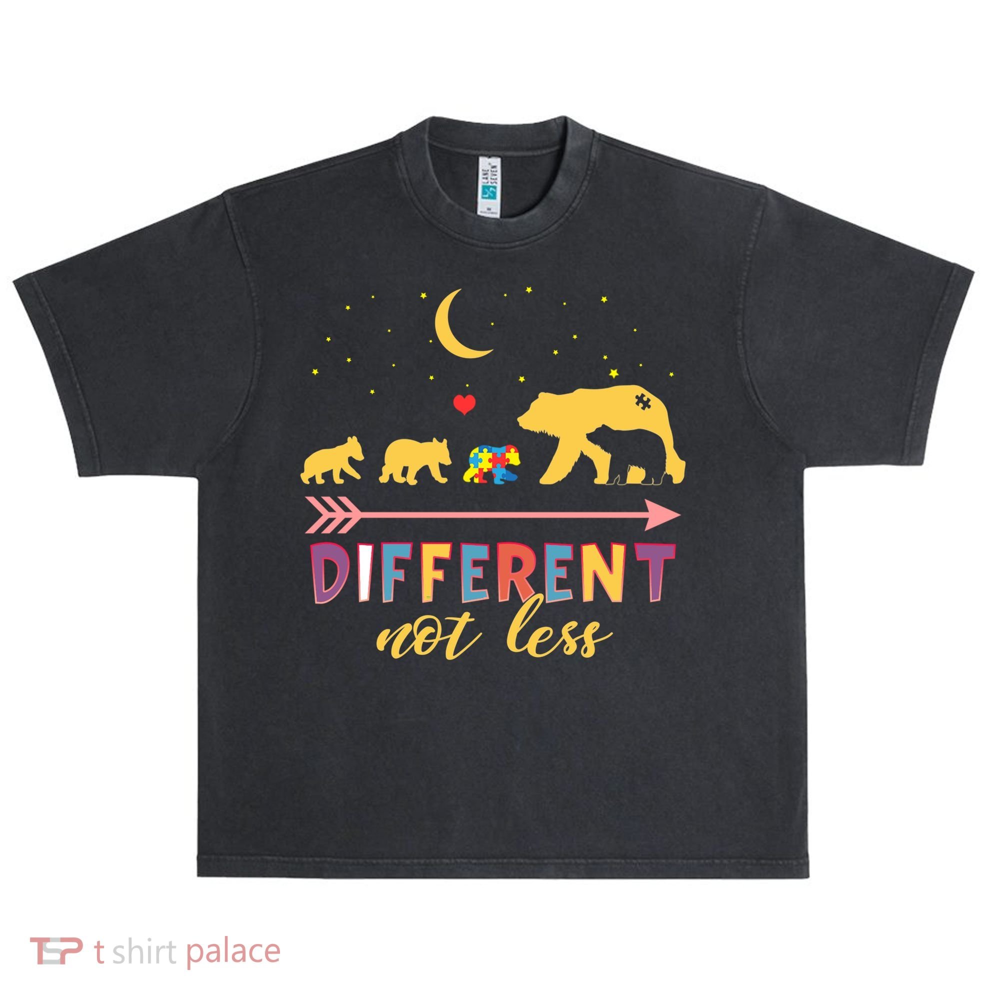 Mama Bear Different Not Less Autism Awareness Urban Oversized Heavyweight T-Shirt