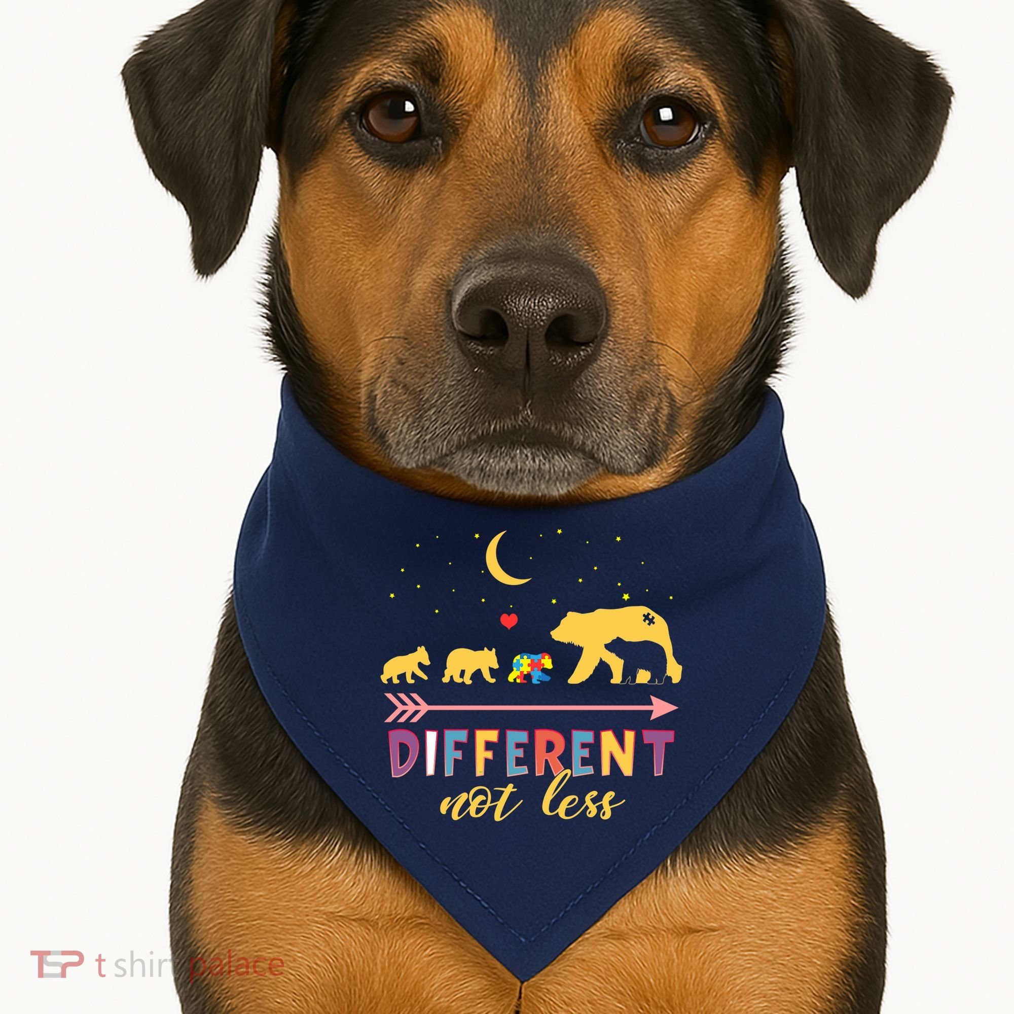 Mama Bear Different Not Less Autism Awareness USA-Made Doggie Bandana