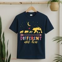 Mama Bear Different Not Less Autism Awareness T-Shirt thumb 2