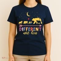 Mama Bear Different Not Less Autism Awareness T-Shirt thumb 4