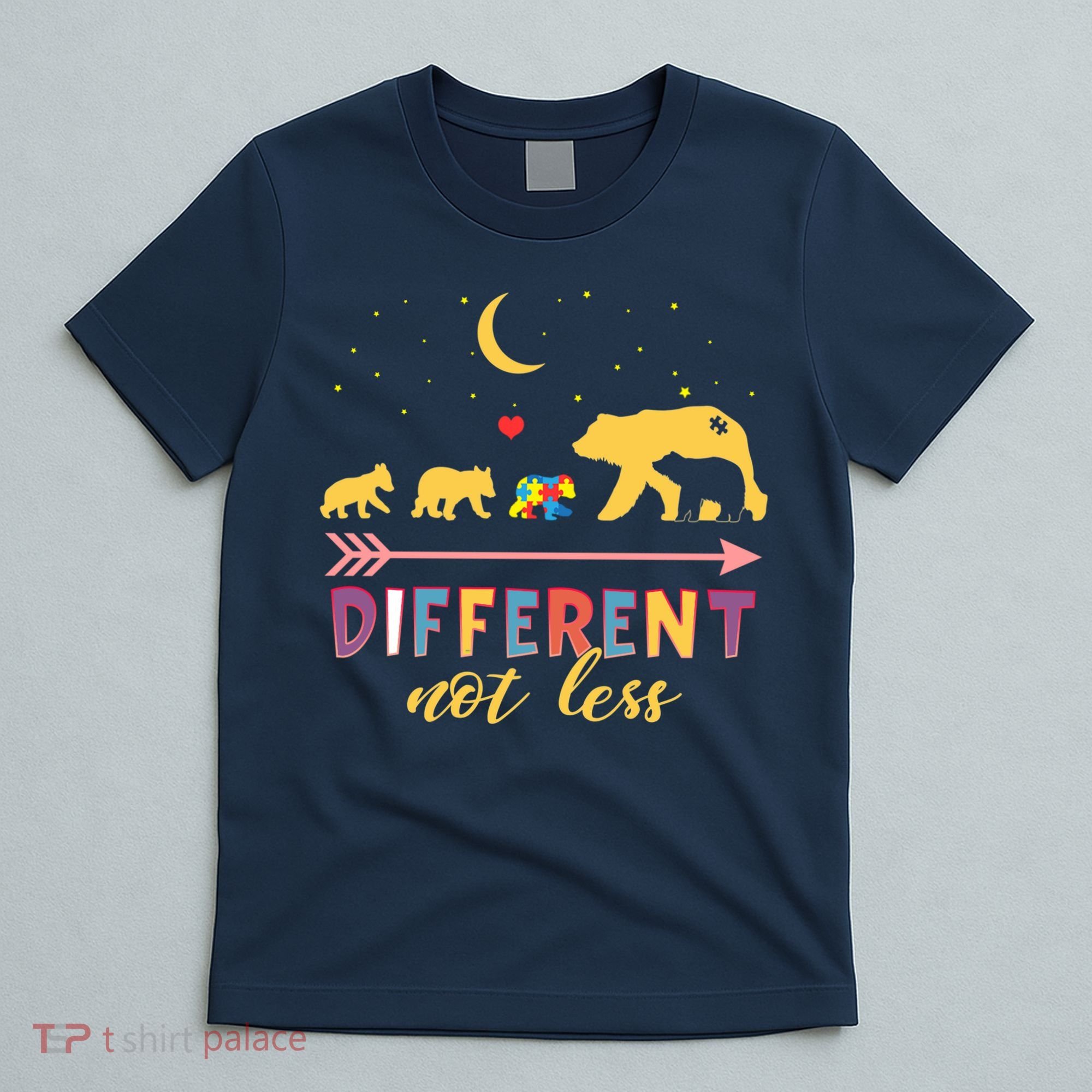 Mama Bear Different Not Less Autism Awareness T-Shirt